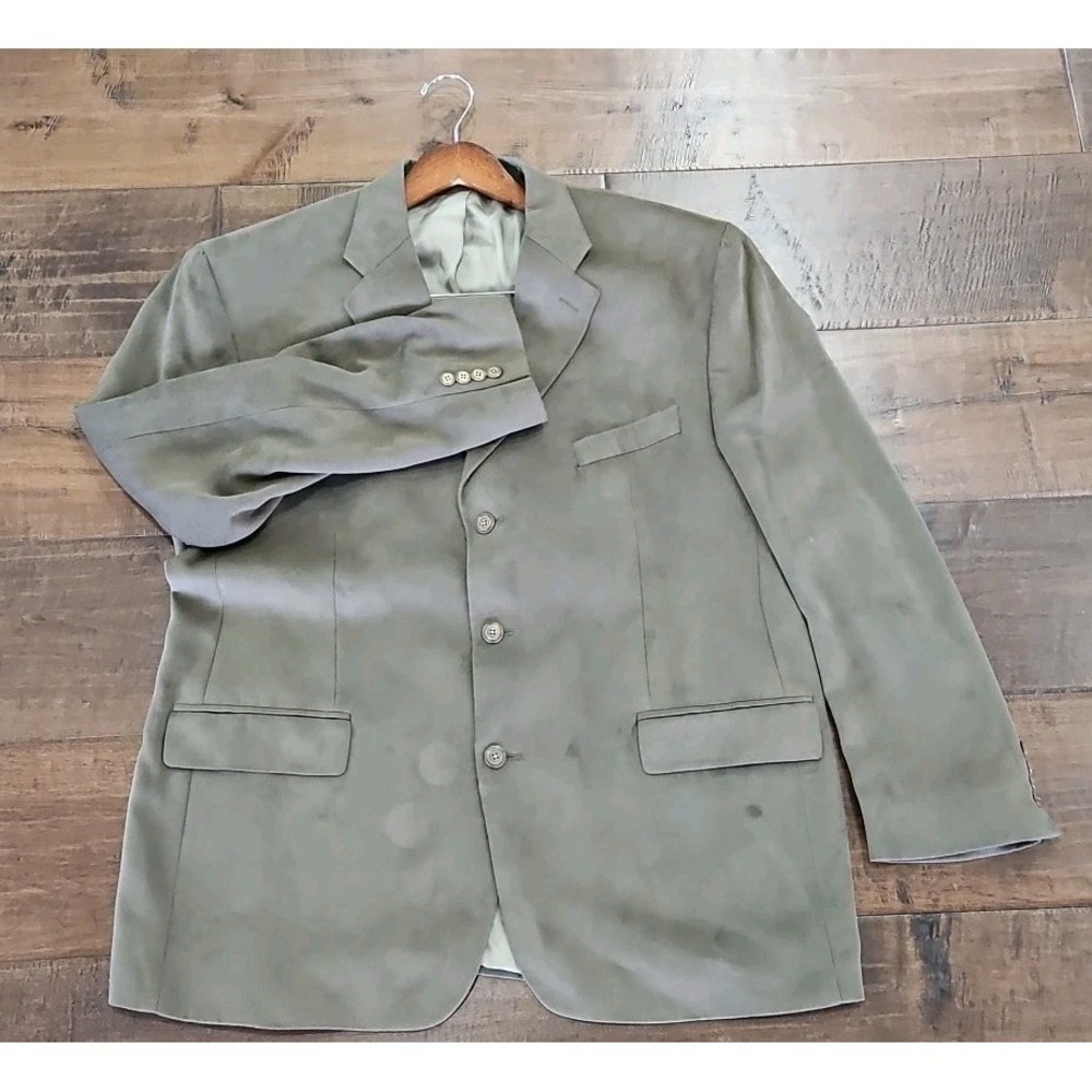 VINTAGE CHAPS Ralph Lauren Men's Blazer Jacket 46R Microfiber Suede - Picture 4 of 14